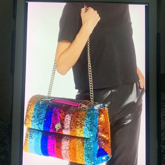 - Kurt Geiger London Kensington XXL Sequins Quilted Crossbody Bag - Picture 6 of 13